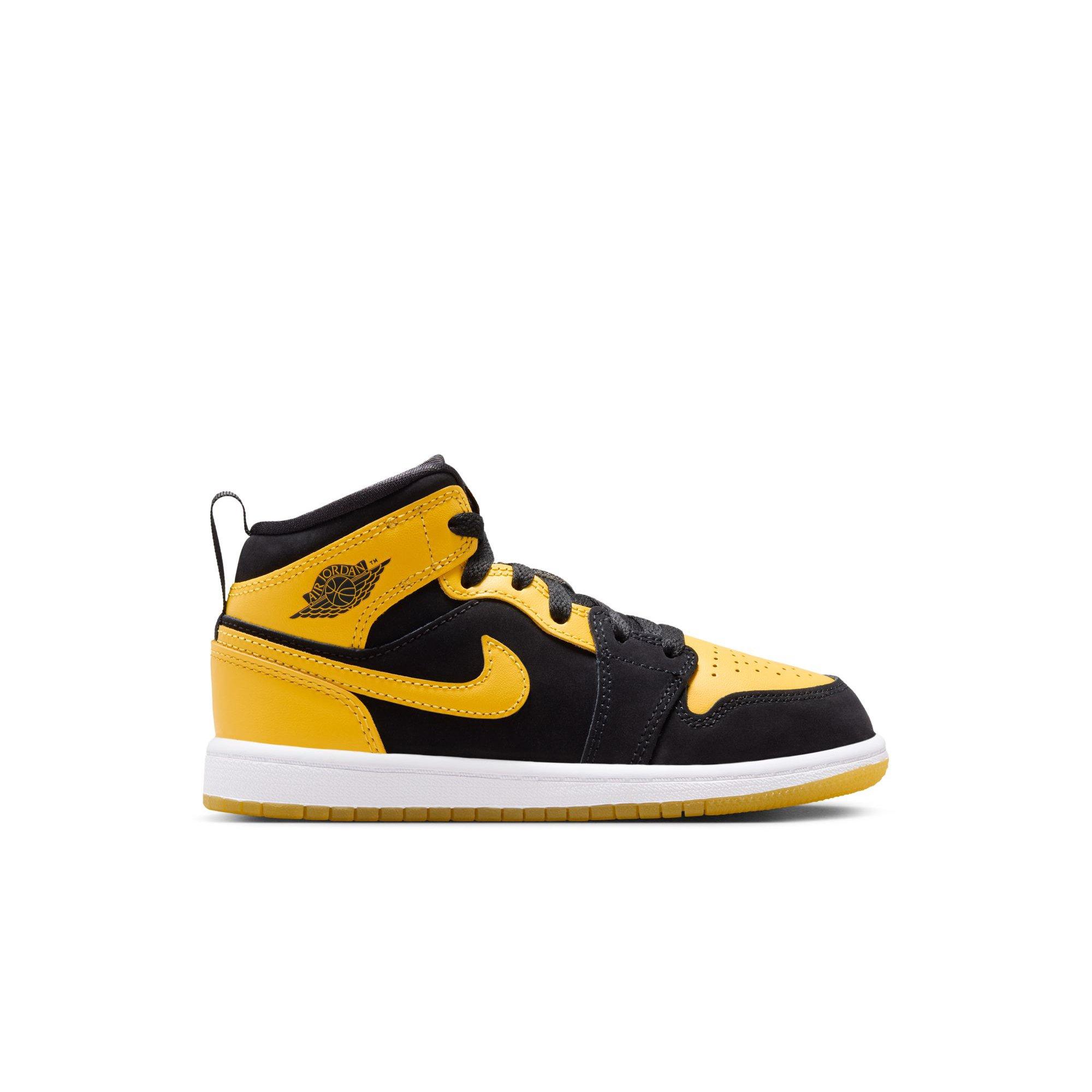 シューズ(男性用) NIKE Air Jordan 1 varsity maize Jordan 1 Mid SE Black Maize Preschool Boys Shoe | Hibbett